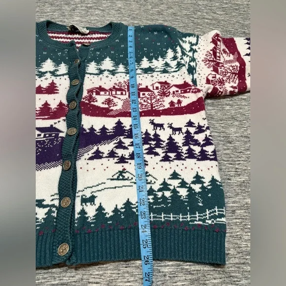 Vintage Northern Reflections Winter Scene Cardigan Ladies M/L - Picture 7 of 8